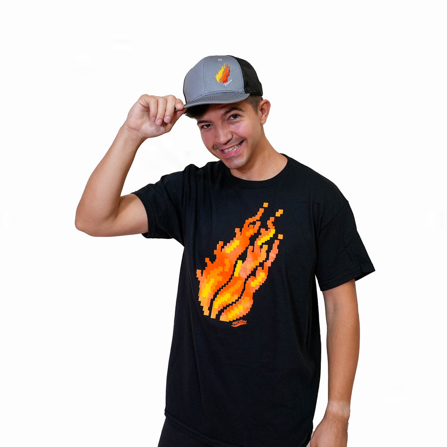 Gray Fire Flame Hat