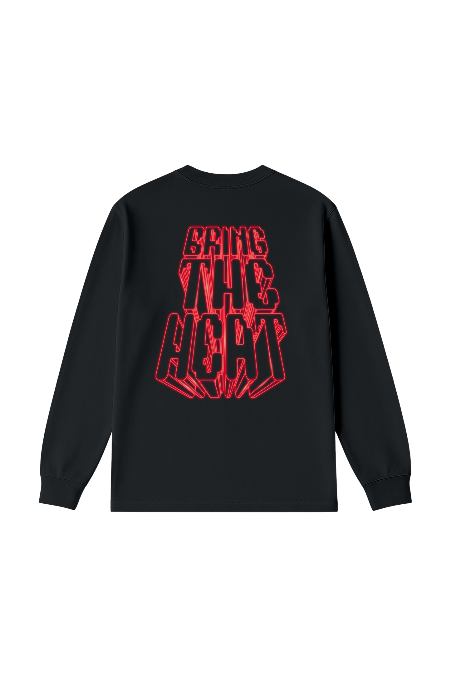 Neon Flame Long Sleeve Tee - Black