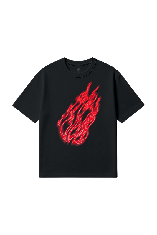 Neon Flame Tee - Black