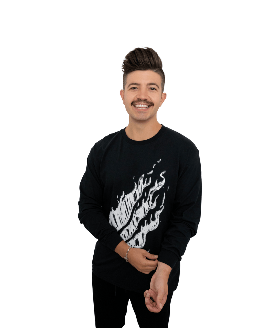 Chalk Flame Long Sleeve Tee - Fire Merch