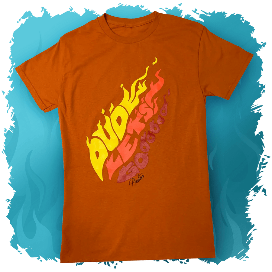 Dude Let's Go Orange Tee - Fire Merch