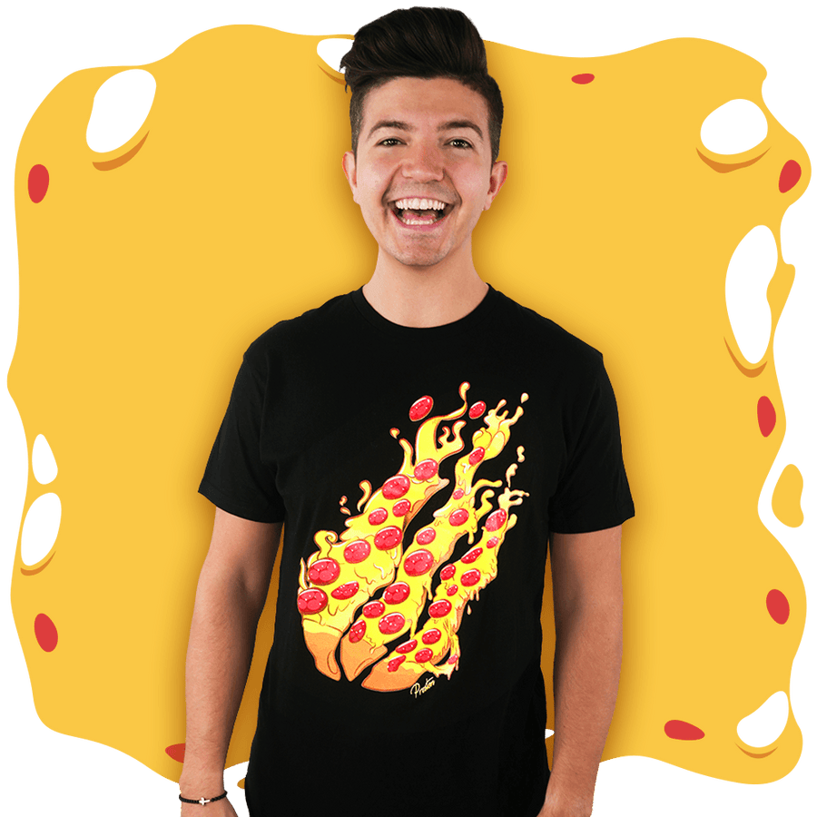 Pizza Tee Black - Fire Merch